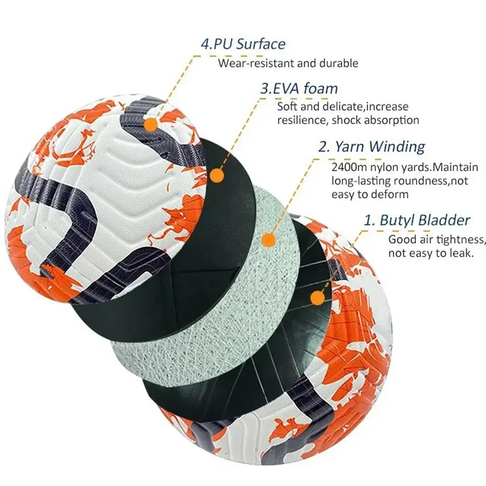 Football standard size 5 machine sewn ball PU explosion-proof material sports league outdoor competition football training