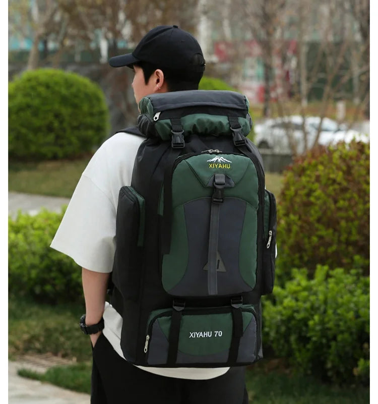 70L Outdoor Hiking Mountaineering Bag Large Capacity Waterproof Sports Travel Backpack Men Women Camping Climbing Bags Rucksack