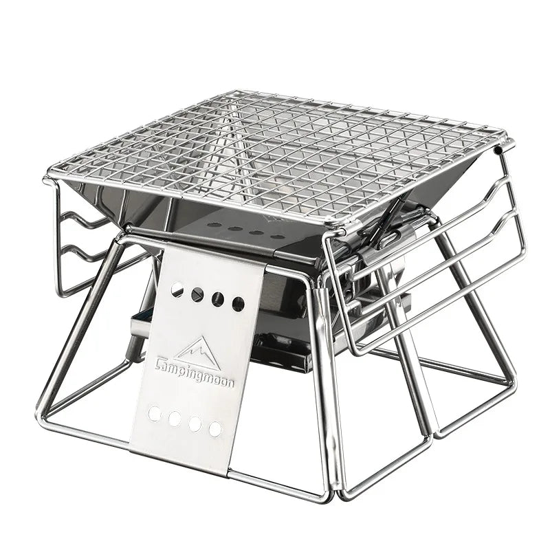 Mini Camping BBQ Grill Stove Campingmoon X-mini Portable BBQ Rack Charcoal Stove