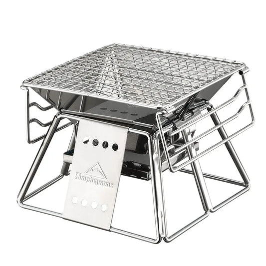Mini Camping BBQ Grill Stove Campingmoon X-mini Portable BBQ Rack Charcoal Stove