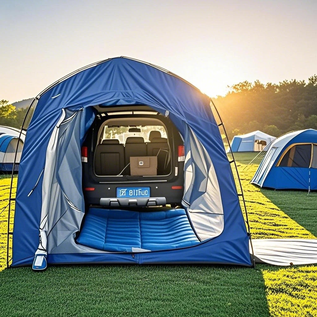 Easy Setup SUV Car Camping Tent - 4-Season Waterproof Tailgate Tent with Floor, 2-4 Person Large Space for Outdoor Adventures