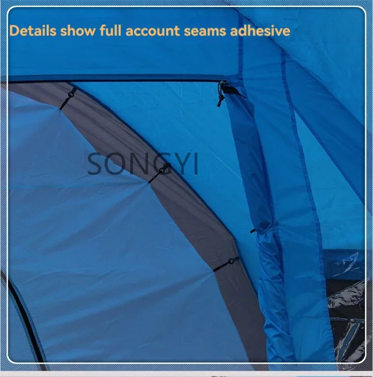 New Exercise BBQ Camping Large Tunnel Tent One Room Two Living Rooms Rainproof Ten People Outdoor Equipment Camping Supplies