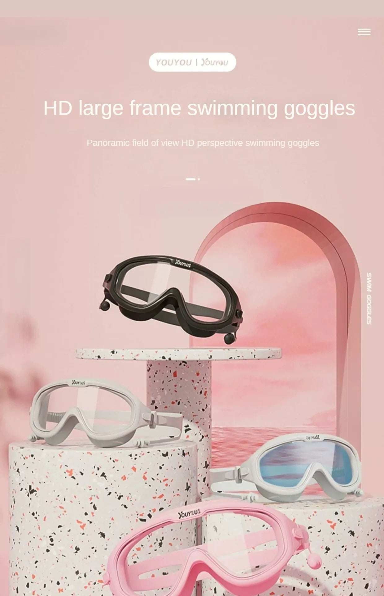 HD Anti-fog Swimming Goggles with Earplugs Adult Men Women  Leak Proof Adjustable high-quality Silicone Swim Protection Eyewear