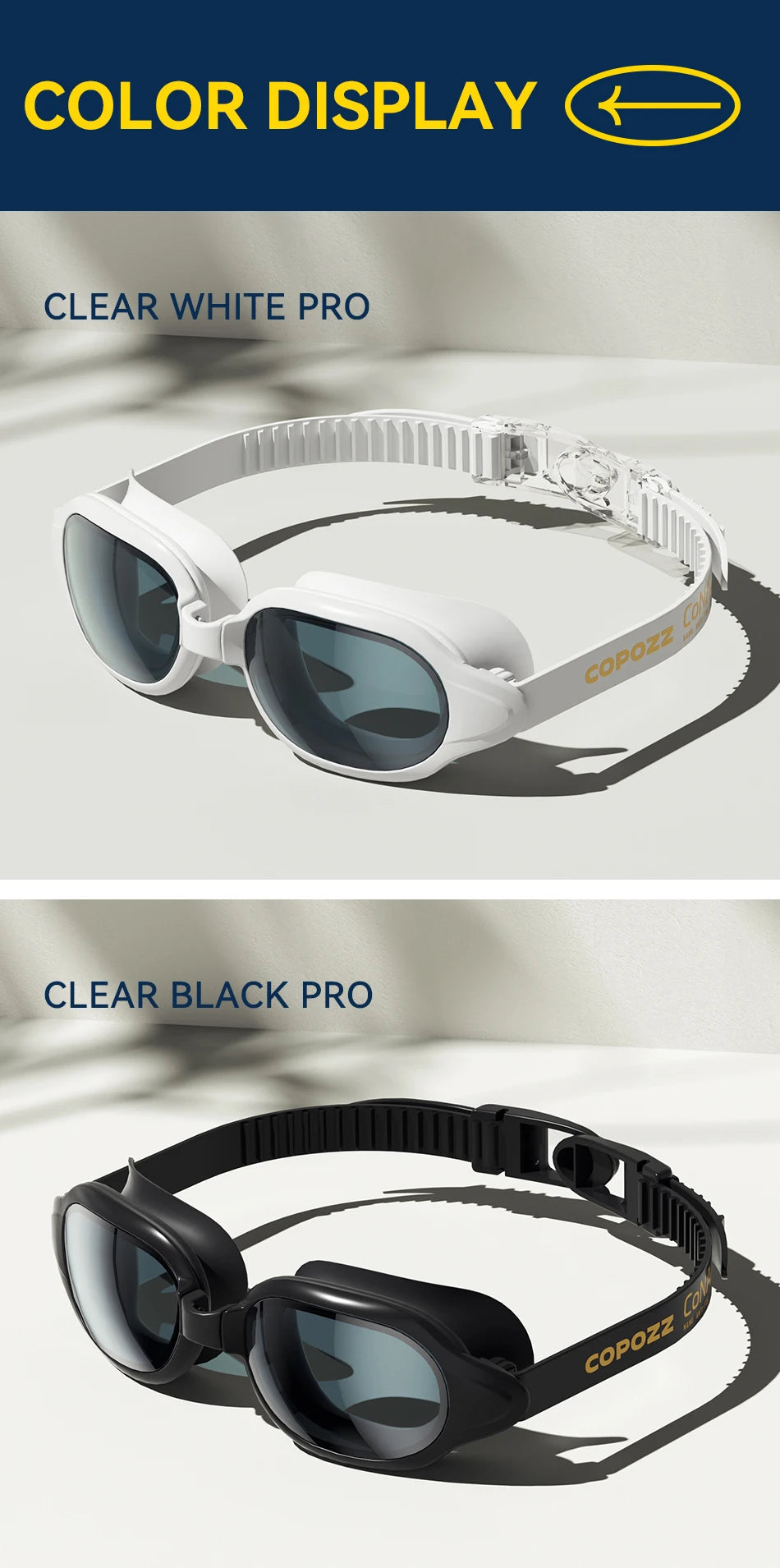 COPOZZ Myopia Swimming Goggles Male Female Adult Swim Goggle CoNANO Imported Anti Fog Pool Swimming Glasses Eyewear -1.5 to -7