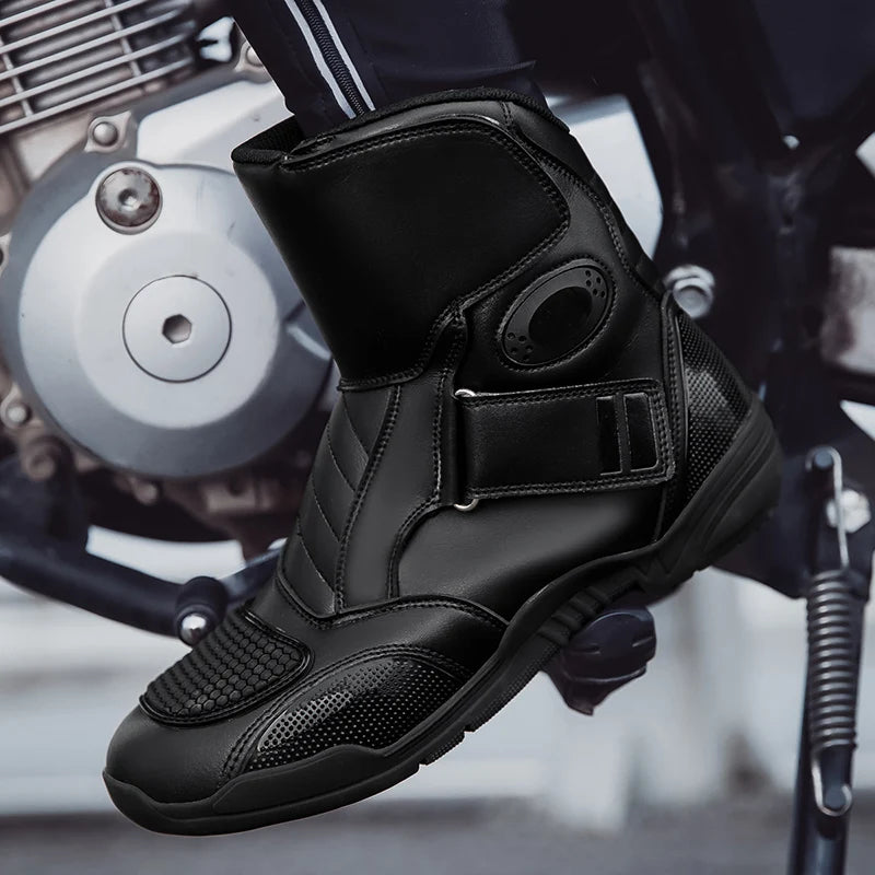 New Motorcycle Boots Men Waterproof Motocross Riding Boot Men's Motorbike Shoes Breathable Anti-slip Motos Protective Boots