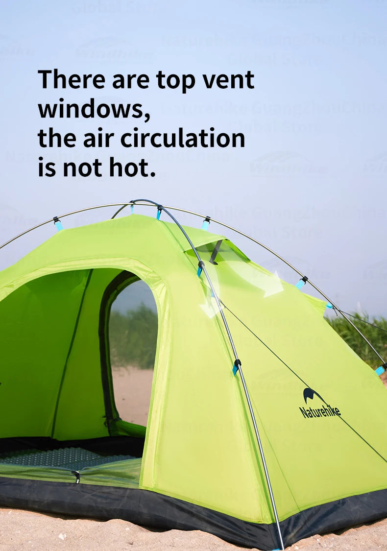 Naturehike Ultralight Camping Tent 2 Person Hiking Travel Backpacking Large Space 65D Waterproof Quick Set Cycling Shelter Tent