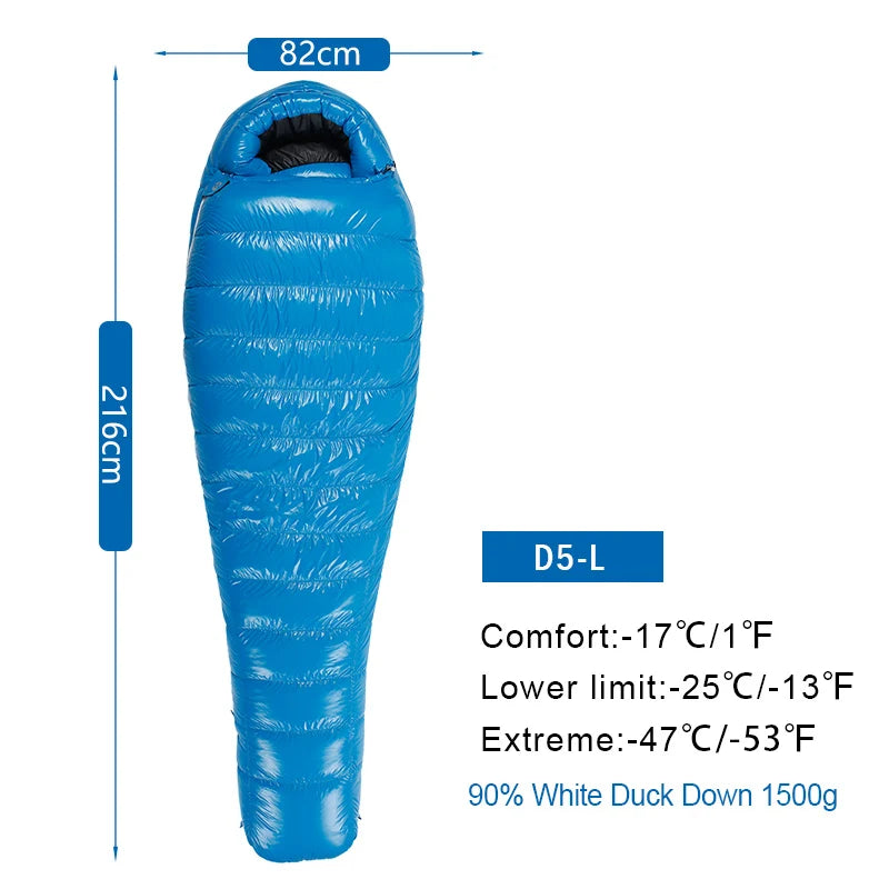 AEGISMAX D Duck Down Sleeping Bag Outdoor Camping Ultralight Mummy Stype Nylon Bag