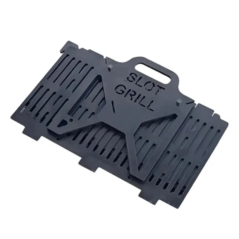 B08B-Slot Grills Foldable BBQ Grills Outdoor Small Folding Metal Grills Thickened Quick Assembly For Camping Picnic