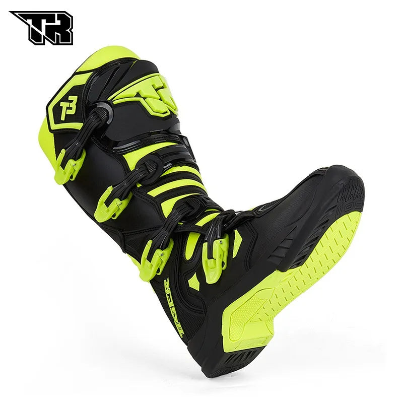 New T3 Motorcycle Boots Motocross Enduro Professional Racing Motocross Off-road Bottas Motorboat Shoes Racing Boots