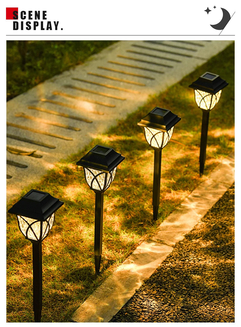8 Pack Solar LED Courtyard Lamp Outdoor Waterproof Lawn Lights Solar Landscape Channel Light Corridor Garden Decoration Lighting