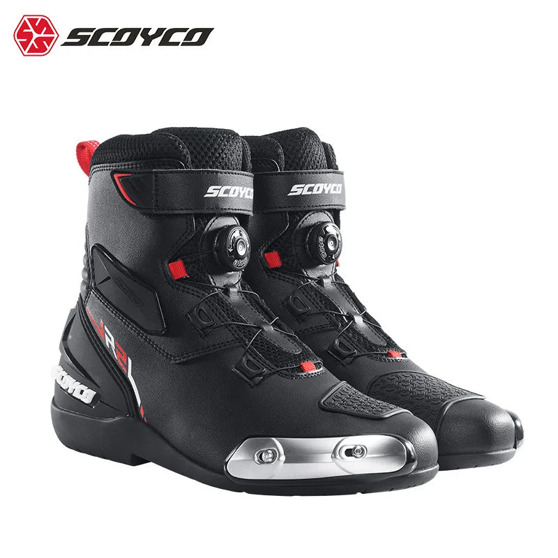 Scoyco R2 Motorcycle Riding Boots Locomotive Anti-drop Shoes Knight Competition Road Racing Shoes Men's Four-season New Products