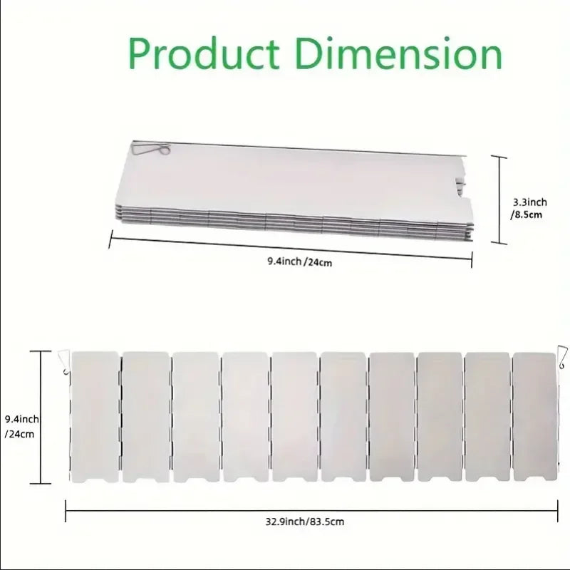 8 Plates / 10 Plates Aluminum Alloy Stove Windscreen, Ultralight Foldable Stove Windshield, Suitable For Outdoor Camping, Picnic