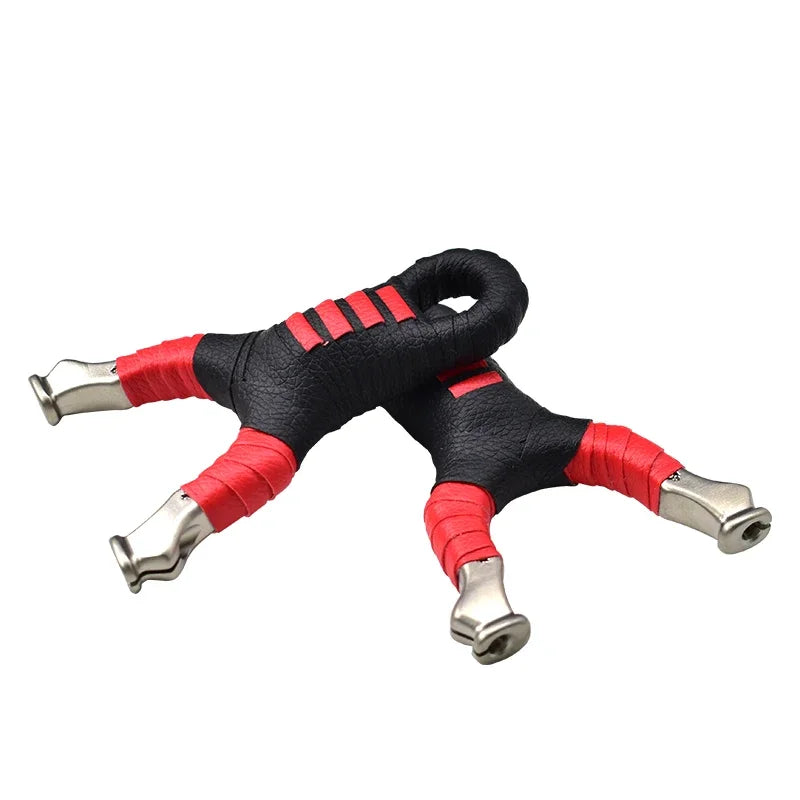 New Style Stainless Steel Powerful Slingshot with Tube Rubber Band Mud Balls Slingshot Catapult Bag for Hunting Outdoor