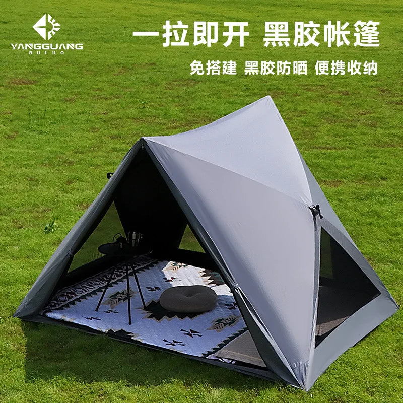 Open Shelter Family Size Triangle Tent Automatic Pop Up Beach Tent Ultralight Portable Outdoor Camping Sun Shelter Instant