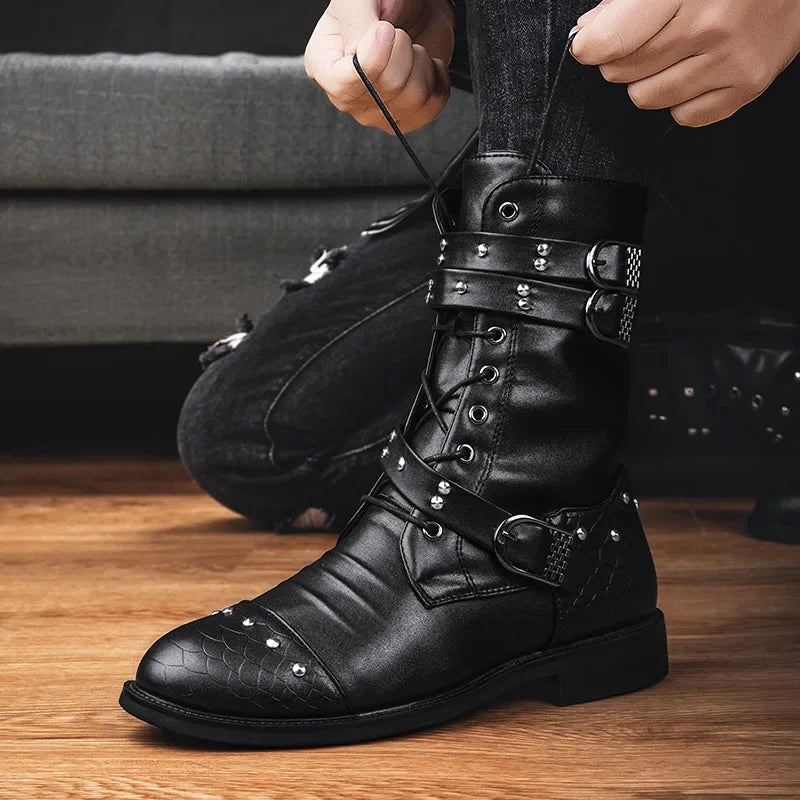 2024 New Mid Barrel  Boots Honorary Boots Motorcycle Men's Performance Boots motorcycle shoes botas moto 37-45size moto shoes