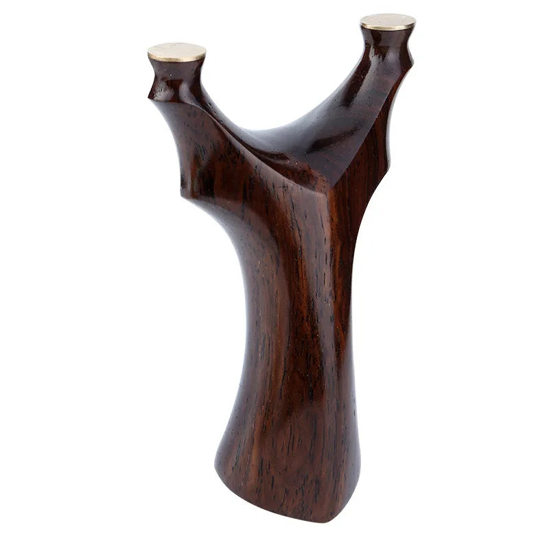 High-quality Brass+Ebony Slingshot Outdoor Smooth Head Hunting Bow Catapult with Rubber Band Steel Ball Strong Magnetic Ring Set