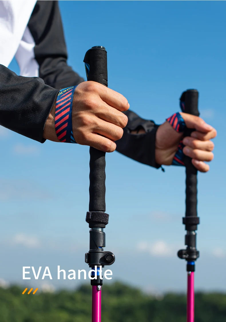 AONIJIE E4208 Rainbow Color Unisex Outdoor Hiking Pole Telescopic Adjustable Aluminum Alloy Pole Running Hiking Walking Stick