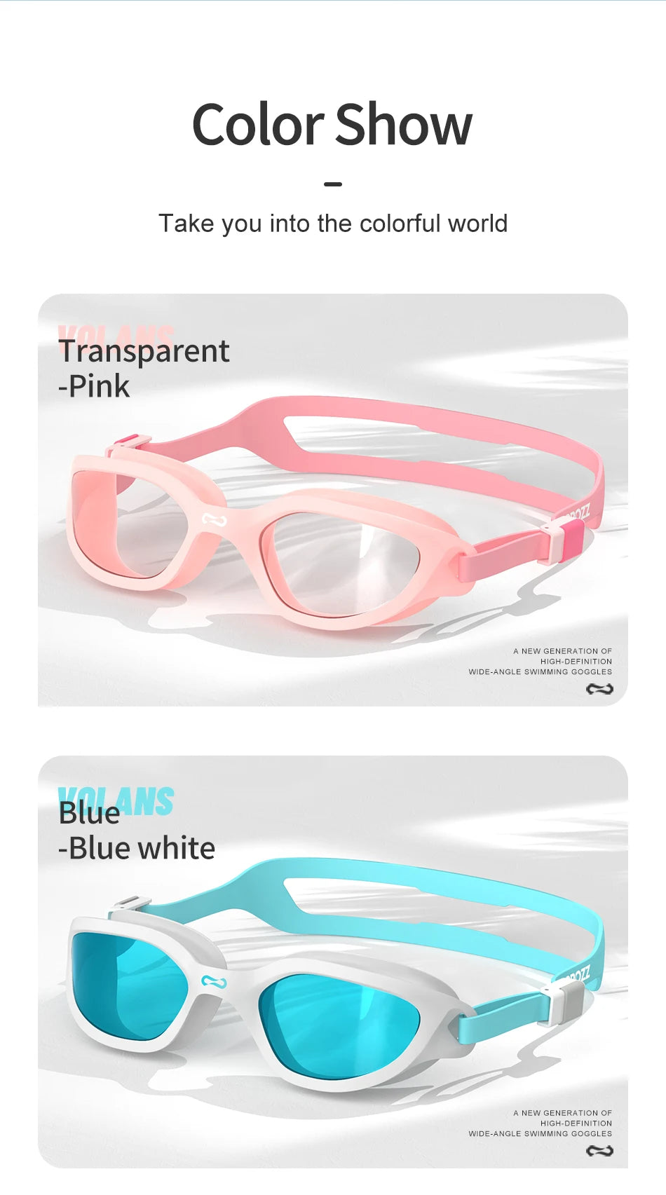 Copozz Swimming Goggles Waterproof VISTEX Anti Fog Mirrored Adjustable Silicone Swim Glasses Professional Swim Equipment Eyewear