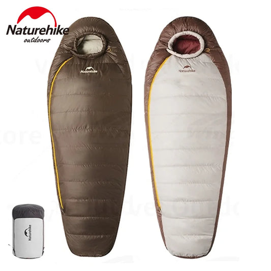 Naturehike Snowbird New Sleeping Bag Winter Duck Down Sleeping Bag Ultralight Camping Sleeping Bag Mummy 650FP Warm -10.8~3.8℃