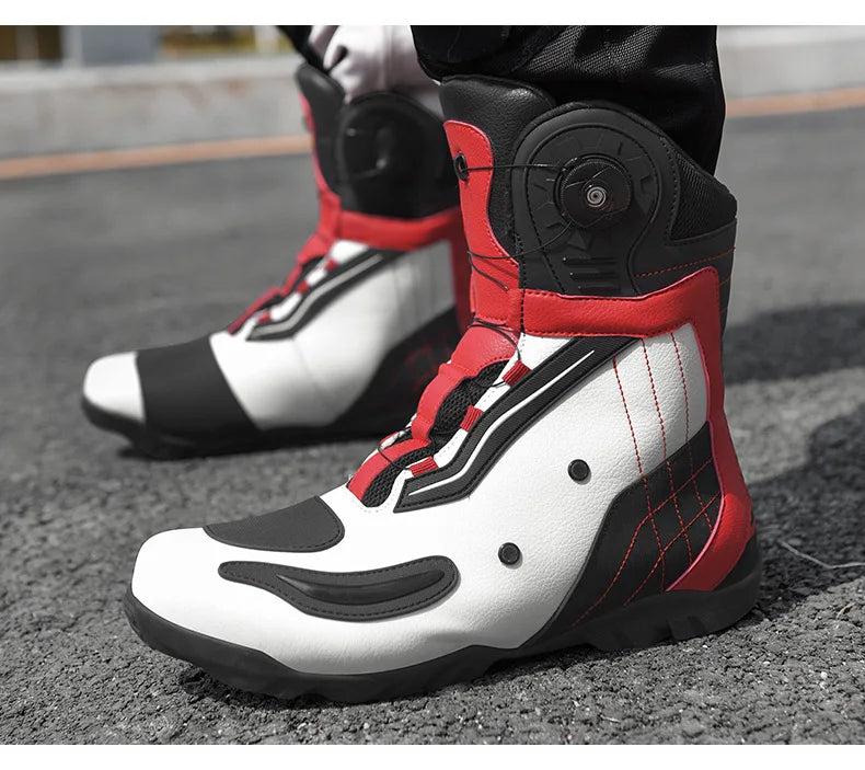 Motorcycle Men Boots Racing Shoes Riding Breathable Soft Boots Durable Off-road Motorbike Anti-kick protection Black Equipment