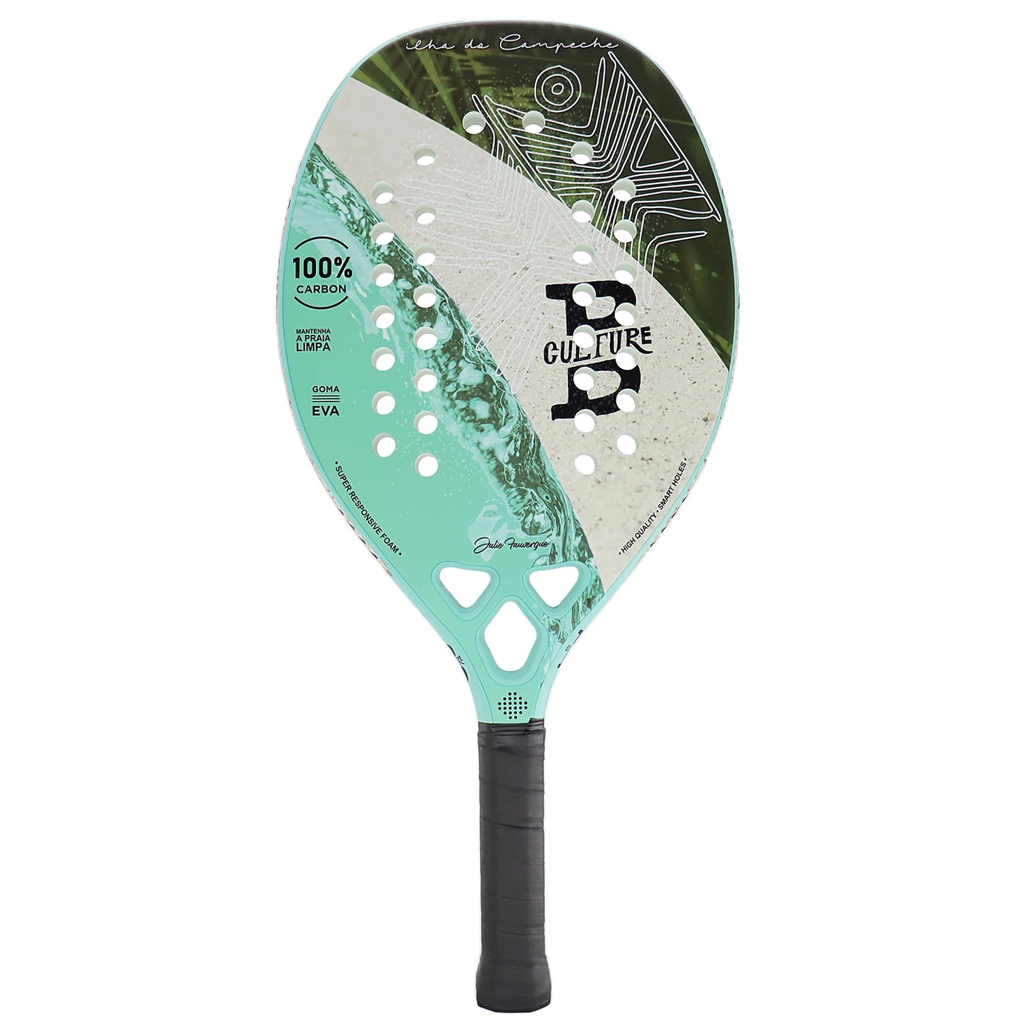 INSUM Beach Tennis Racket Carbon Fiber Surface with Sand Grit Print, Lightweight EVA Soft Racquet for For Men Women