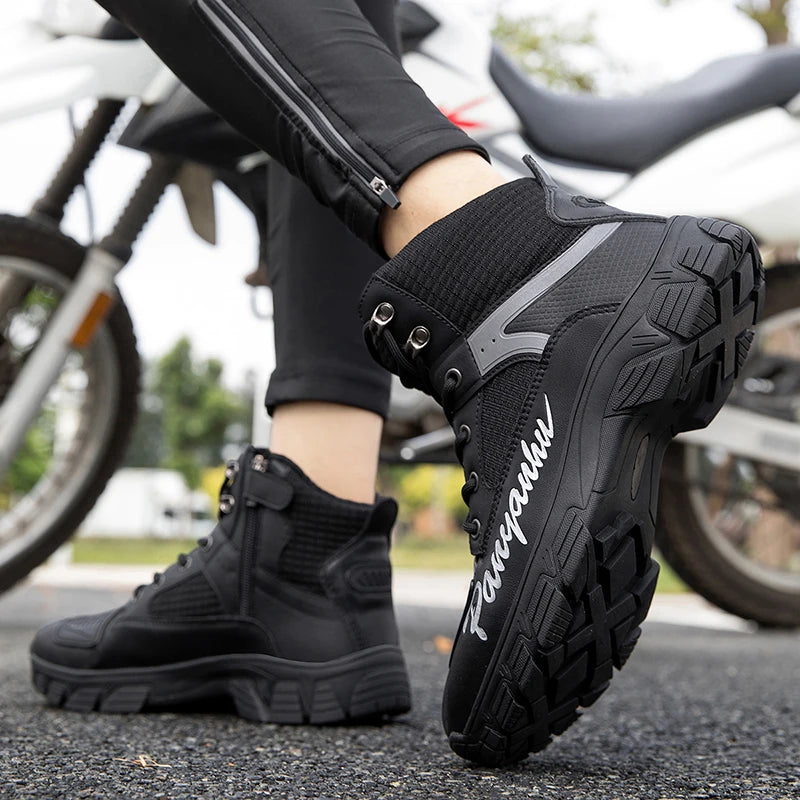 Motorcycle Boots for Man 2025 New Breathable Motocross Riding Boot Men's Motos Protective Shoes Motorbike Anticollision Shoes