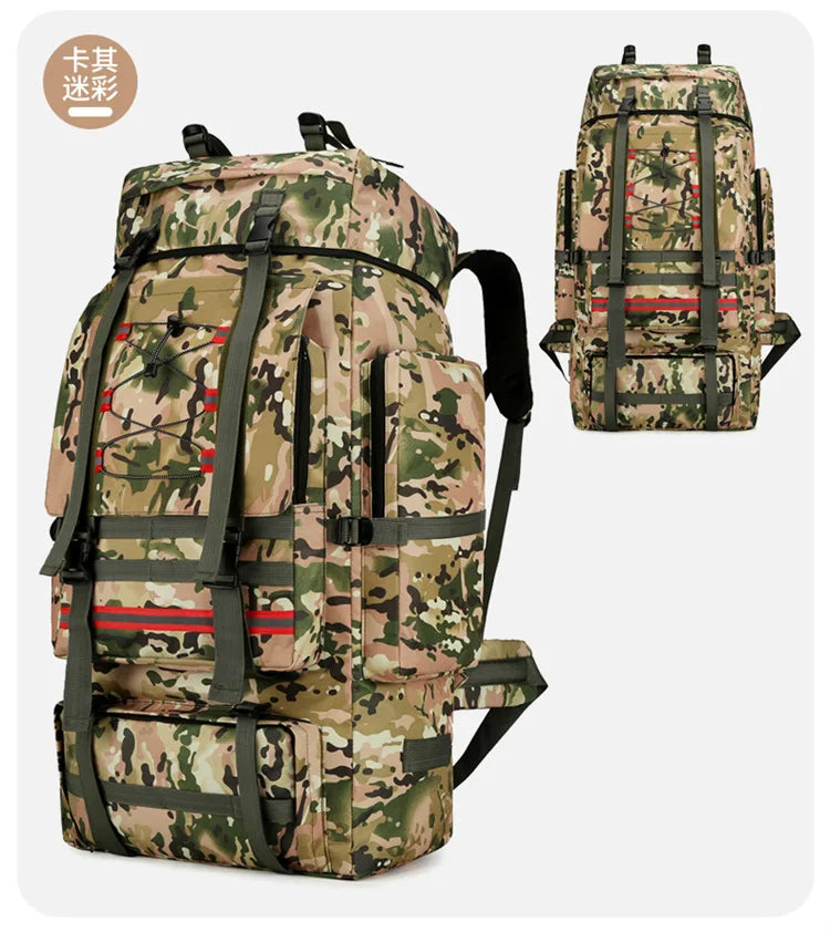 130L Large Capacity Mountaineering Bag Suitable  Outdoor Travel Camping Climbing Adventure Multifunctional Waterproof  Backpack