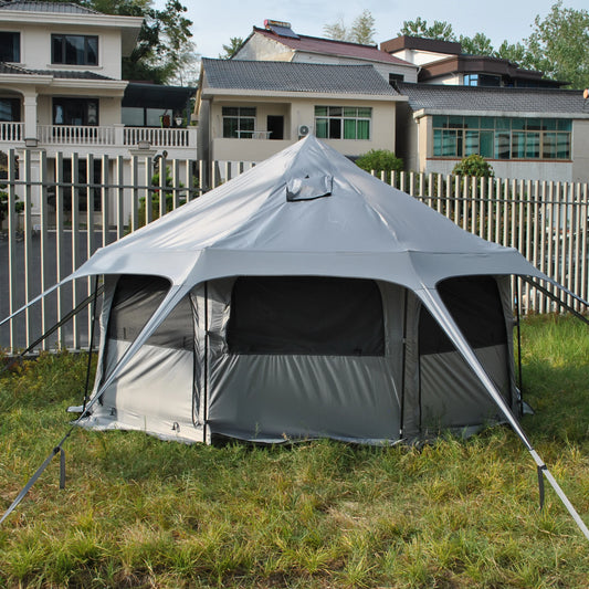 6 Person Bell Tent - Yurts with Stove Jack, Windproof, Breathable Shade, Family Camping Travel, Group Activities