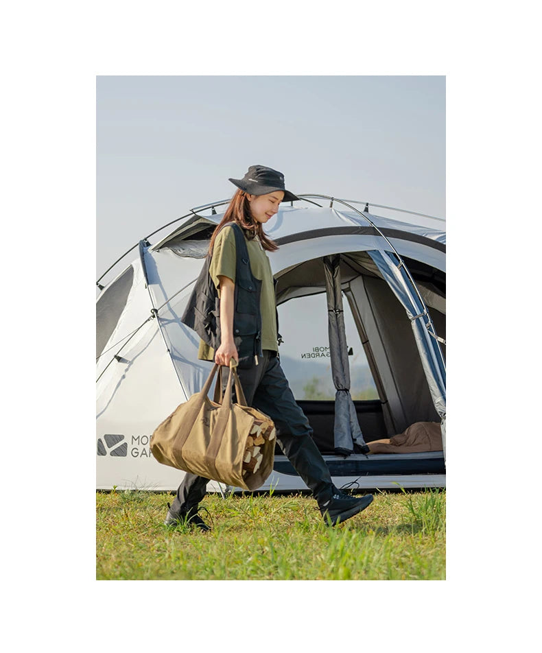 MOBI GARDEN Camping Tent Royal Castle 150D Oxford With Snow Skirt Double Layer Waterproof Hiking 5 Person 4 Season Tent UV50+