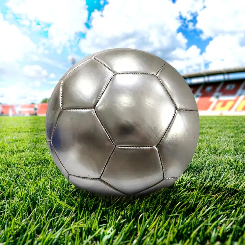 Golden silver Football Soccer Balls Official Size 5 PVC Football Team Training Footy Ball Outdoor Match Game Football Training