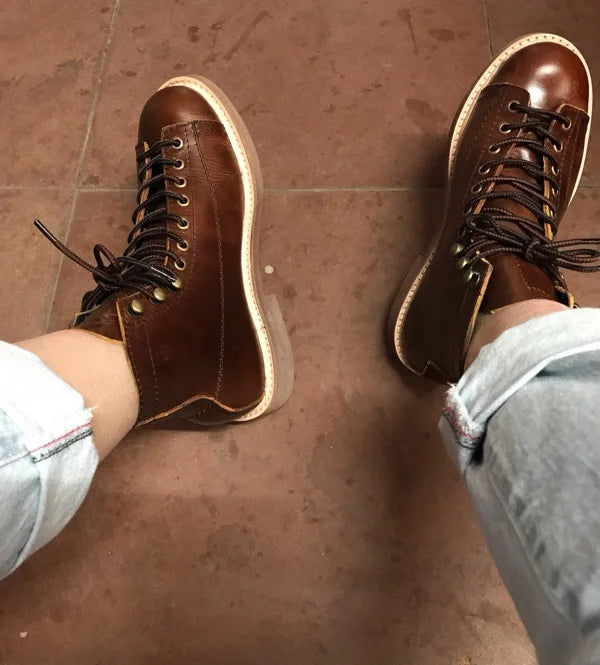 Mens British Wind Retro Boots Motorcycle Short Boots Men's Leather Boot Casual Work Shoes Men Women's Tide Chelsea Boots