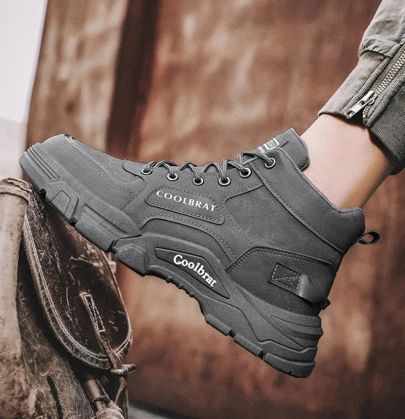 2024 Men's Boots Casual Shoes Winter Leather Designer Luxury Ankle Boots Platform Work Safety Shoe Sports Shoes Men's Boot Botas