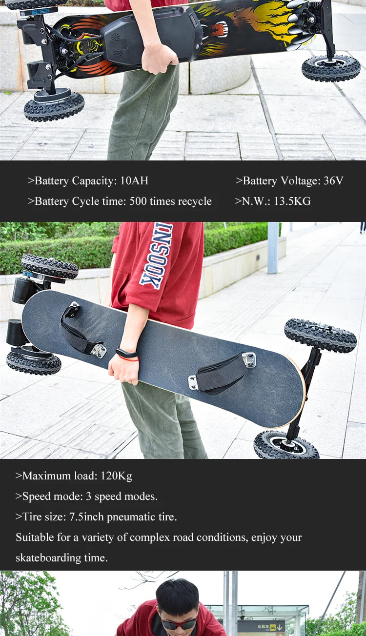 Wholesale remote control complete motorized all terrain electric skateboard