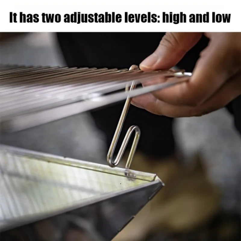 Outdoor Folding Stove Portable Stainless Steel Lightweight Barbecue Grill Picnic Stove Convenient Versatile Camping Supplies