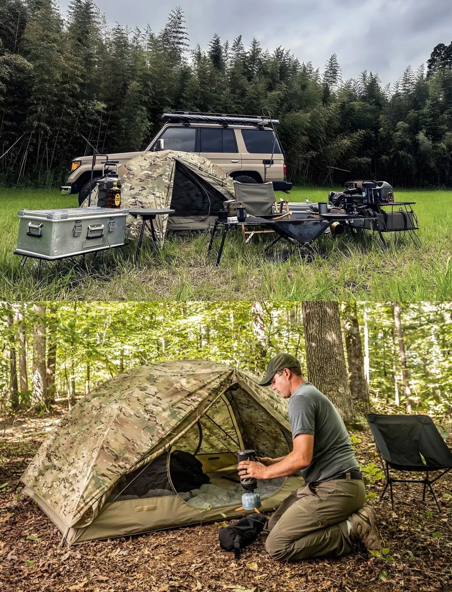 Ultra-Lightweight 1.8KG Military Tent Waterproof Windproof Quick Setup Backpack Tent for Camping Hiking Beach Backpacking