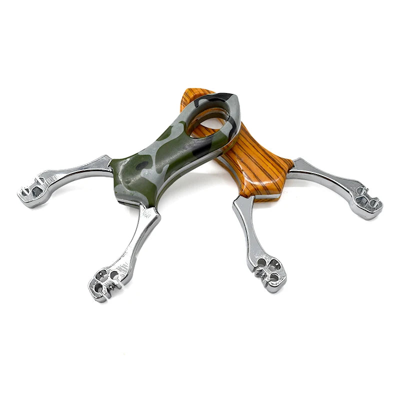 Metal Slingshot High Precision Powerful Bow Catapult with Round Rubber Band for Outdoor Hunting Shooting Game Entertainment New