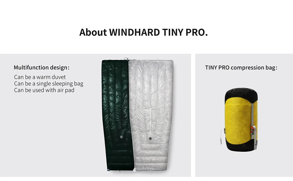 AEGISMAX Wind Hard Tiny Pro Wearable Down Sleeping Bag Winter Camping Hiking Backpacking Ultralight Outdoor Quilt