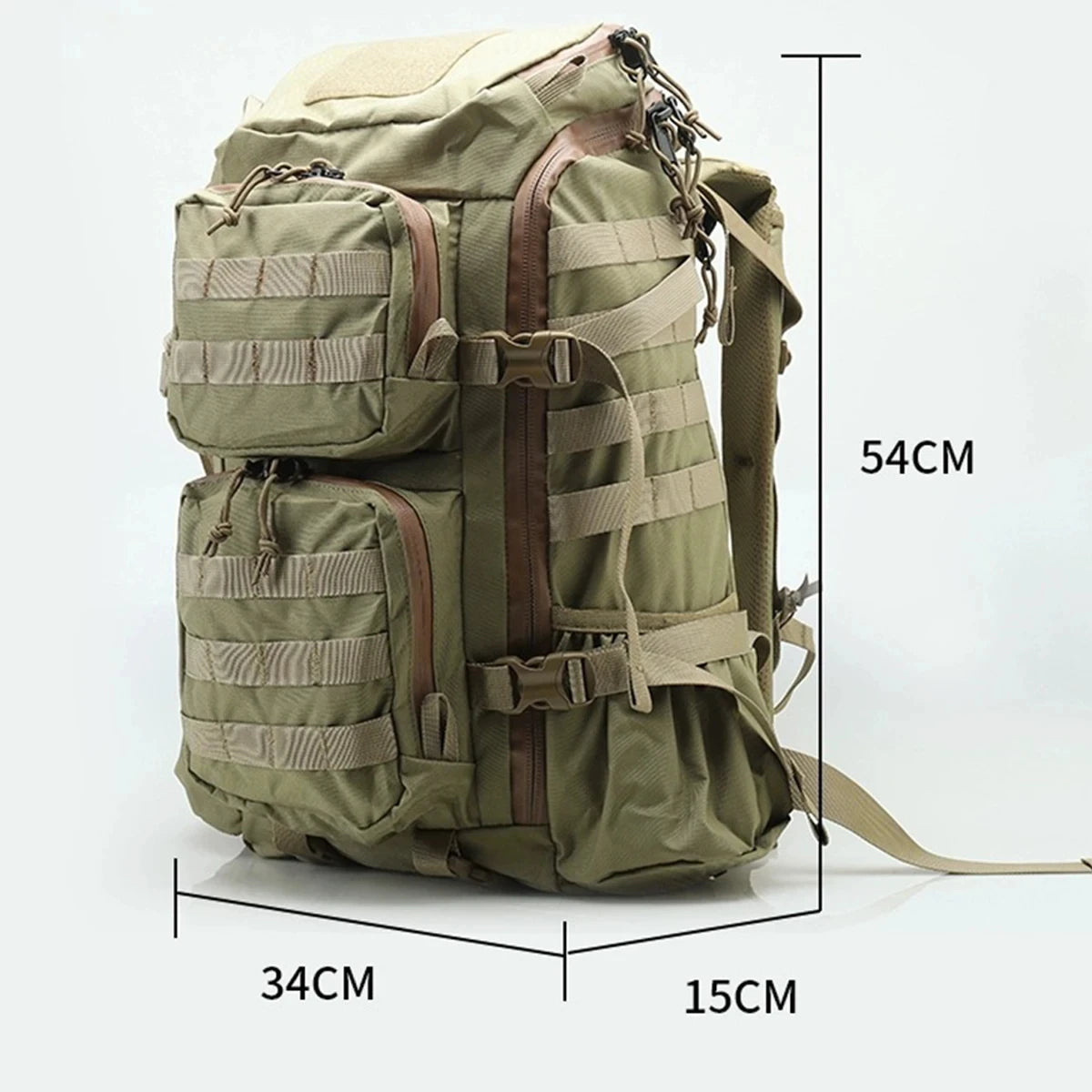 500D Tactical Backpack Multi 30D Large Capacity Mountaineering Bag with Waterproof Rain Cover Outdoor Camping Hiking Pack