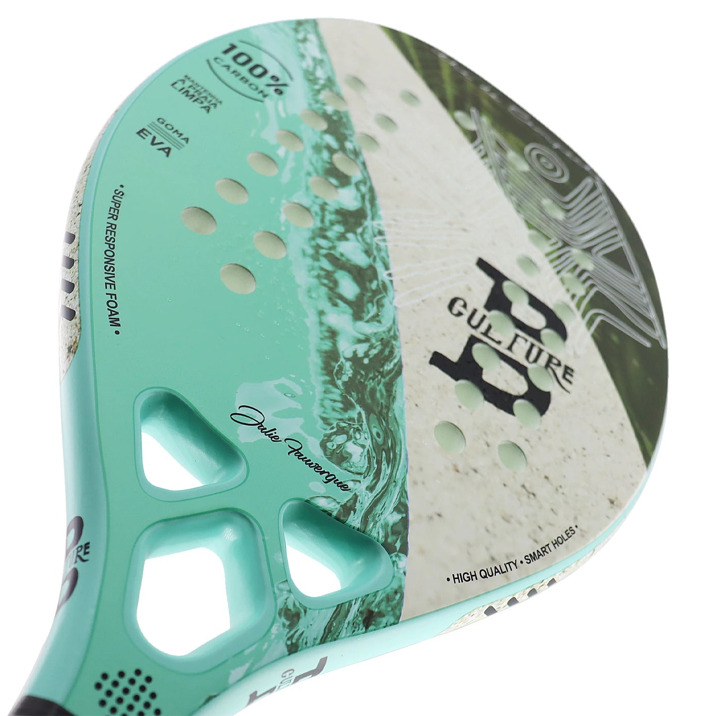 INSUM Beach Tennis Racket Carbon Fiber Surface with Sand Grit Print, Lightweight EVA Soft Racquet for For Men Women