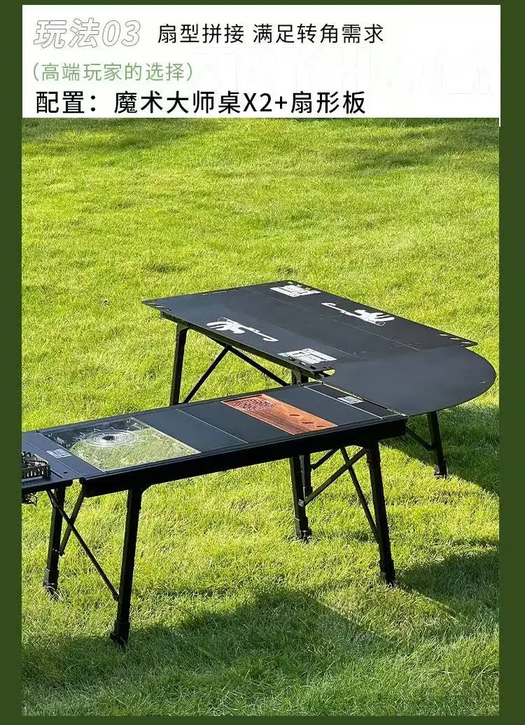 Aluminum Alloy Portable Table for Outdoor Camping, Magic Master Table, 3 Unit IGT Table, Folding Table