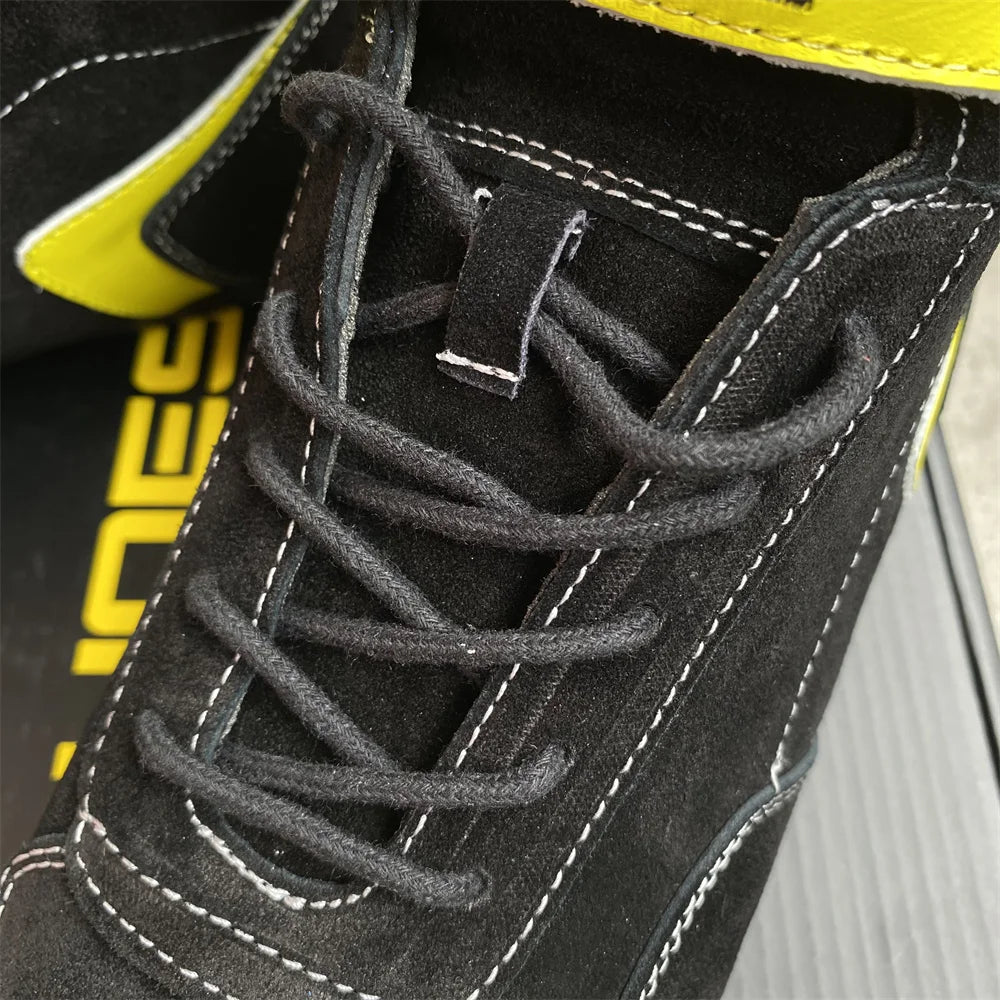 Suede Cowhide Kart Shoes Ankle Protection Off-road Racing Boots FIA Man Woman Retardant Karting Racing Shoes Wear-resistant