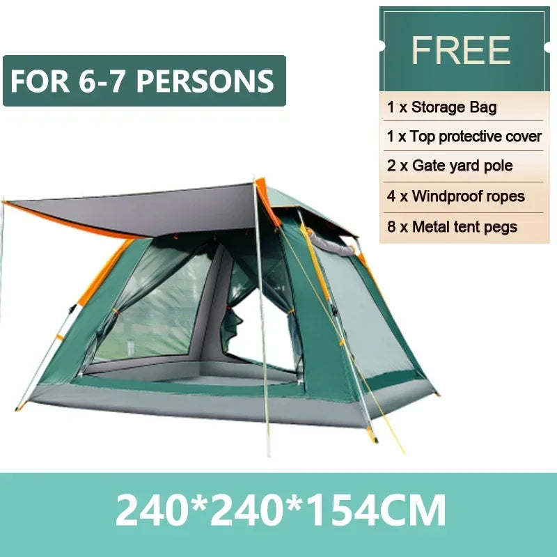 Goture Portable Outdoor Camping Tent 2-6 People Folding Automatic Tent Beach Fishing Family Travel  Park Anti-UV Shade