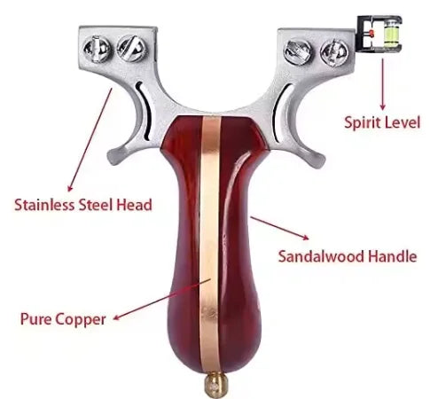 Slingshot Catapult for Hunting Competition Slingshots Metal Outdoor Sling Shot Powerful Hunting Slingshot with 5 Rubber Bands P