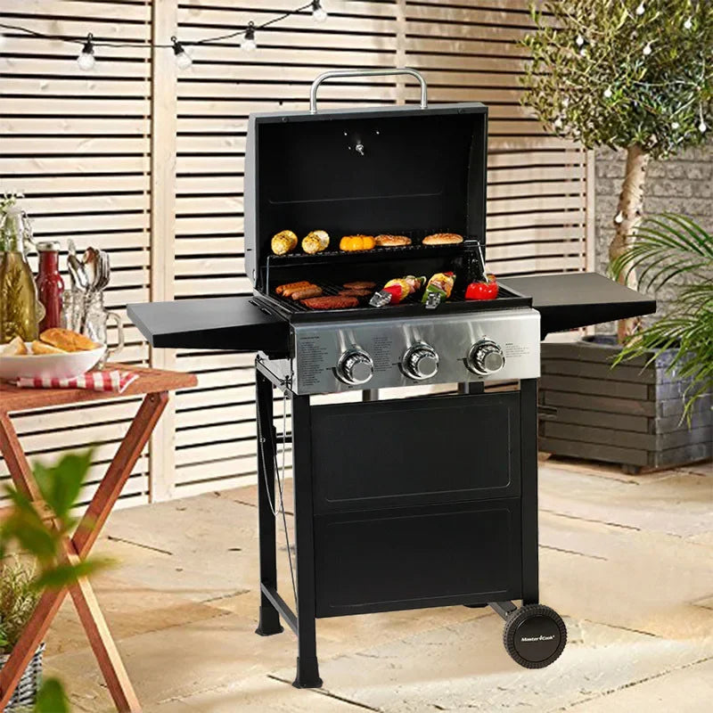 Courtyard Outdoor Gas BBQ Grill Garden Household American Style Braised Oven Removable Barbecue Rack With Seasoning Basket