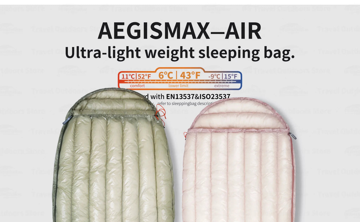 AEGISMAX AIR 10D Ultralight Down Sleeping Bag Camping Hiking 800FP Lightweight Couple Sleeping Bag Tourist Outdoor Equipment