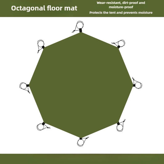 Multi-purpose Outdoor Picnic Octagonal Mat Thickened Oxford Cloth Wear-resistant Waterproof Camping Tent Moistureproof Mat