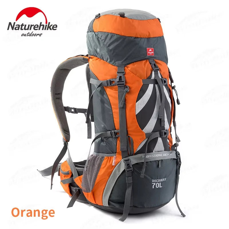 Naturehike 70L+5L Hiking Backpack Waterproof Outdoor Mountaineering Bag Knapsack Softback Big Capacity Rucksack With Rain Cover