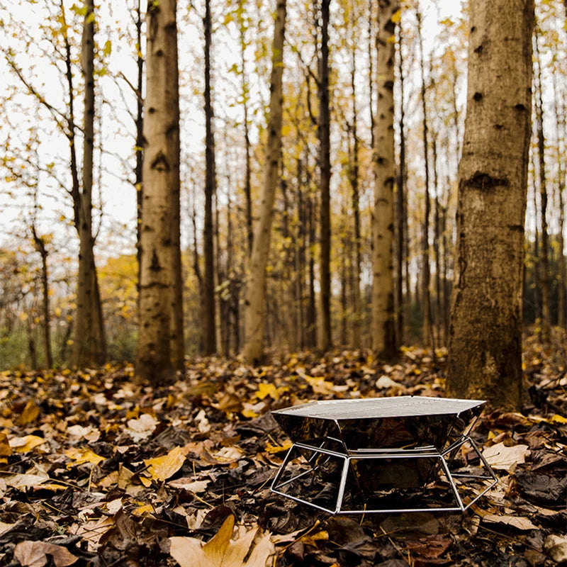 Outdoor Folding Stainless Steel Grill Barbecue Rack Detachable Charcoal Stove BBQ Grill Lightweight Brazier Foldable Hibachi