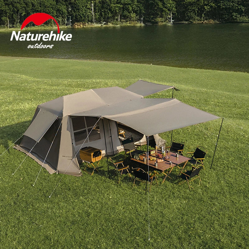 Naturehike Village 13 Automatic Cabin Tent Black Coated Outdoor Camping Picnic Sunscreen 27㎡ 2 Rooms 2 Halls Waterproof Tent