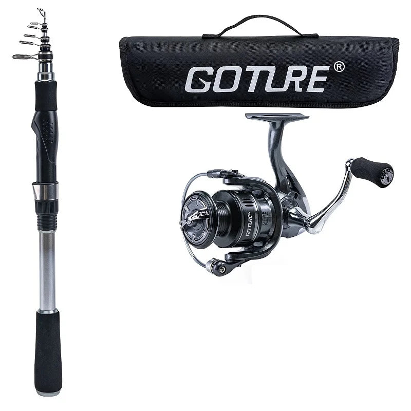 Goture 2.1M 2.4M 2.7M Portable Telescopic Spinning Fishing Rod Carbon Fiber Fishing Rod Tackle Sea Rod Fishing Tackle Pesca